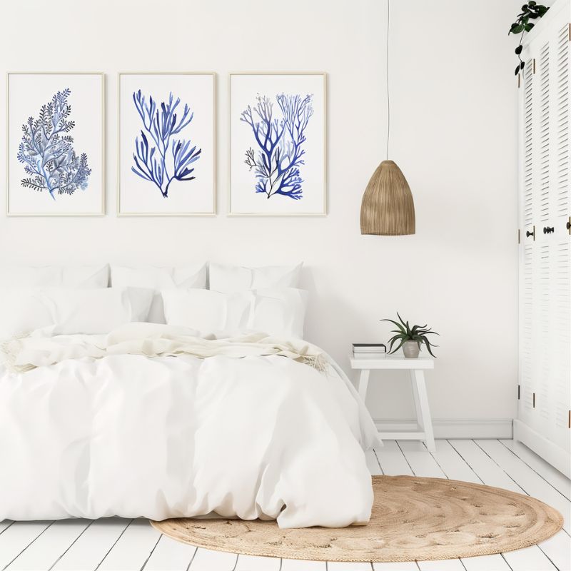 Tableau corail bleu
