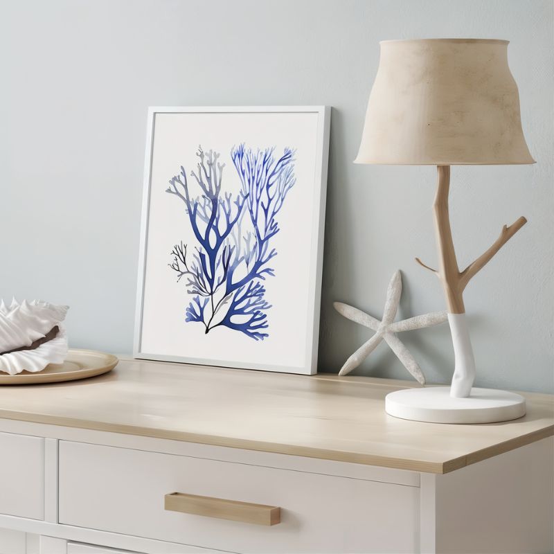 Tableau corail bleu