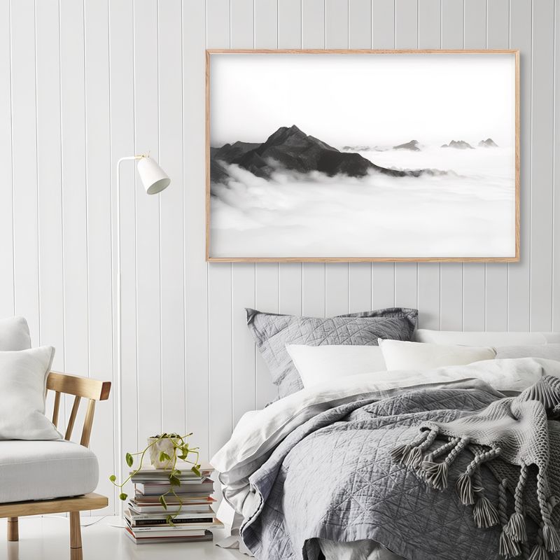 Tableau Montagne Noir et Blanc