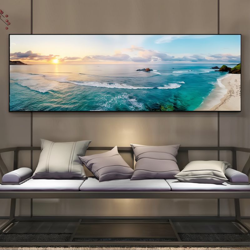 Tableau panoramique plage toile