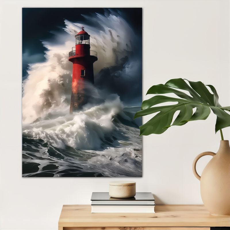 Tableau phare tempête cadre