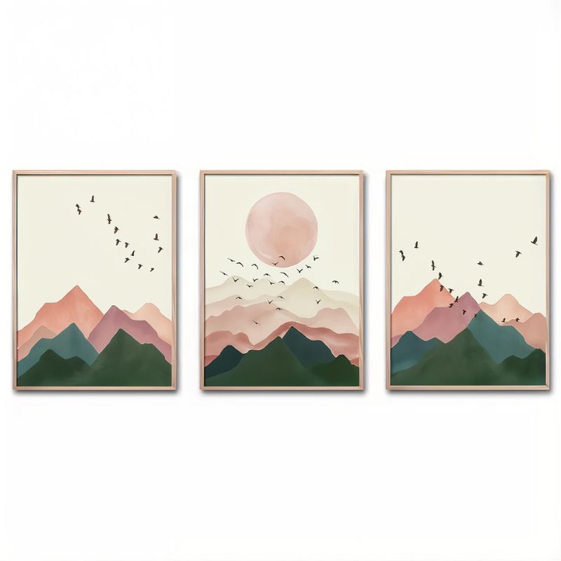 Tableau triptyque montagne déco