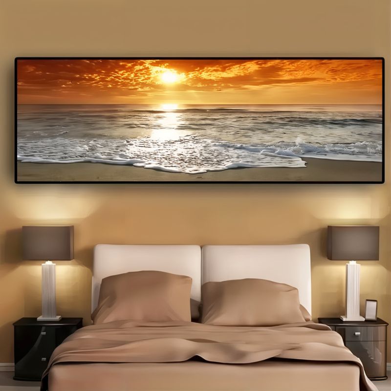 Tableau coucher de soleil sur la plage