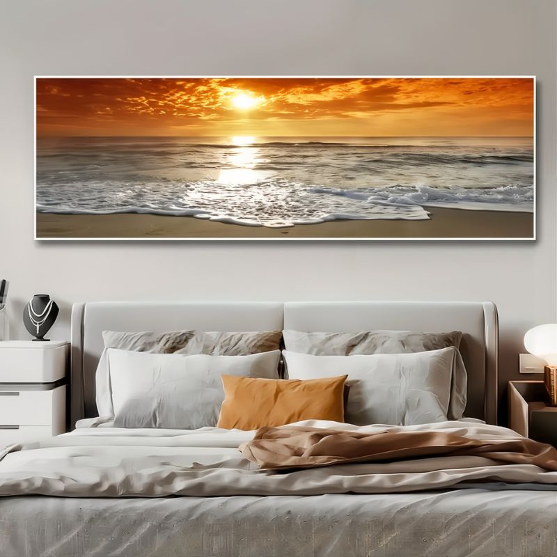 Tableau coucher de soleil sur la plage