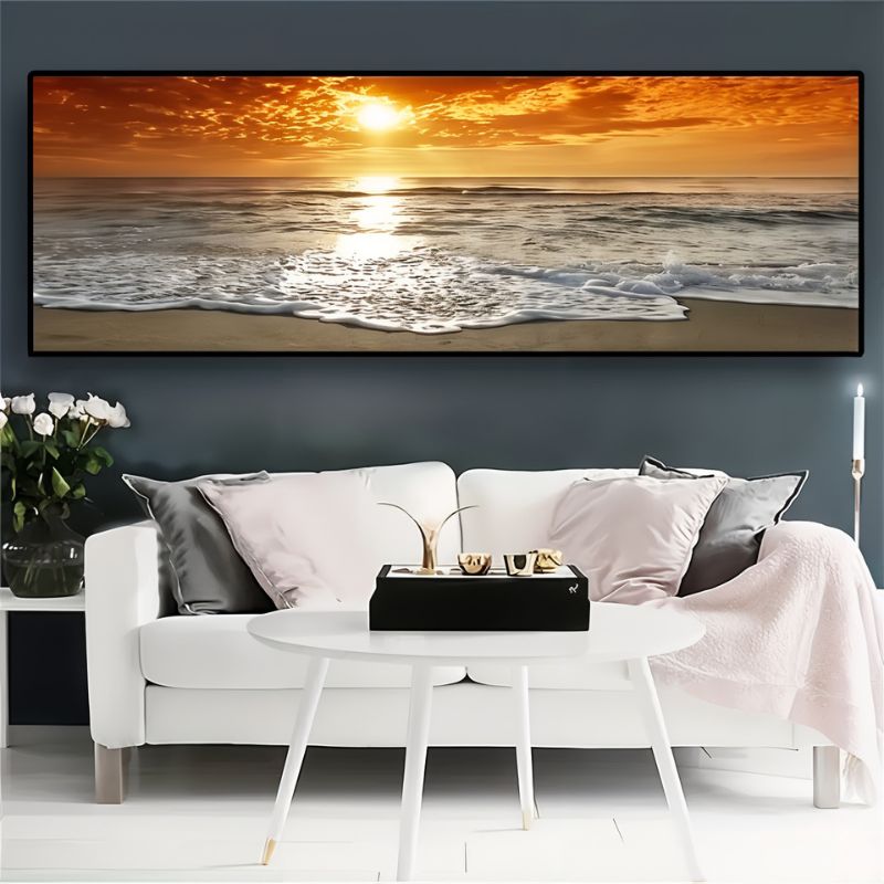 Tableau coucher de soleil sur la plage