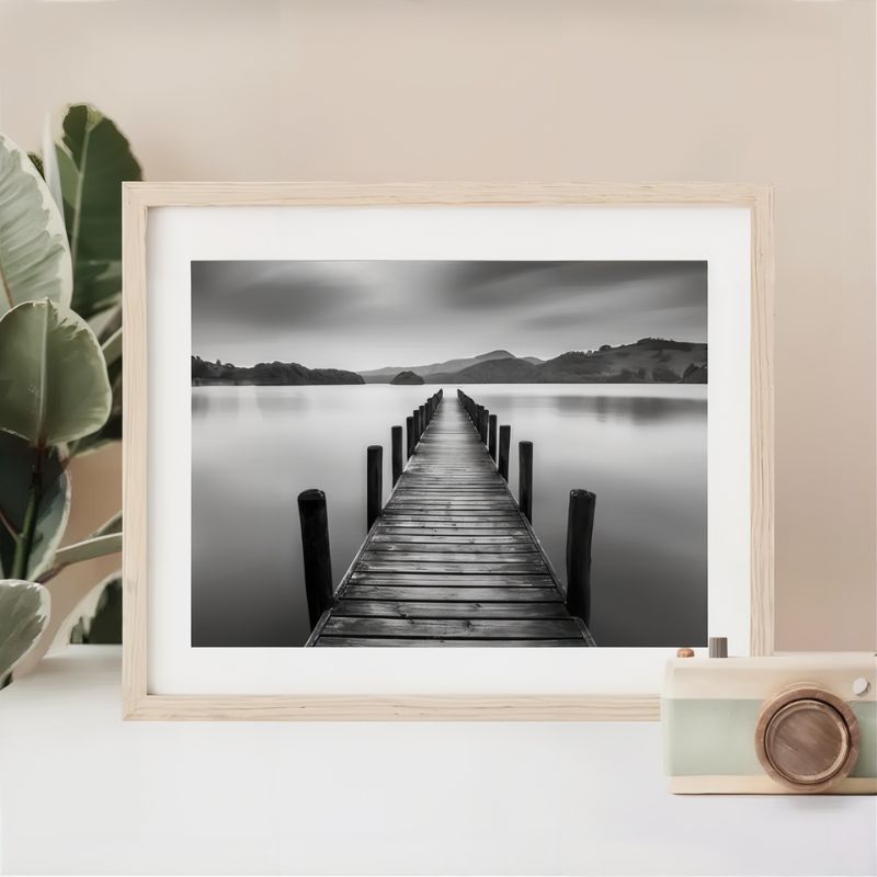 Tableau ponton noir et blanc