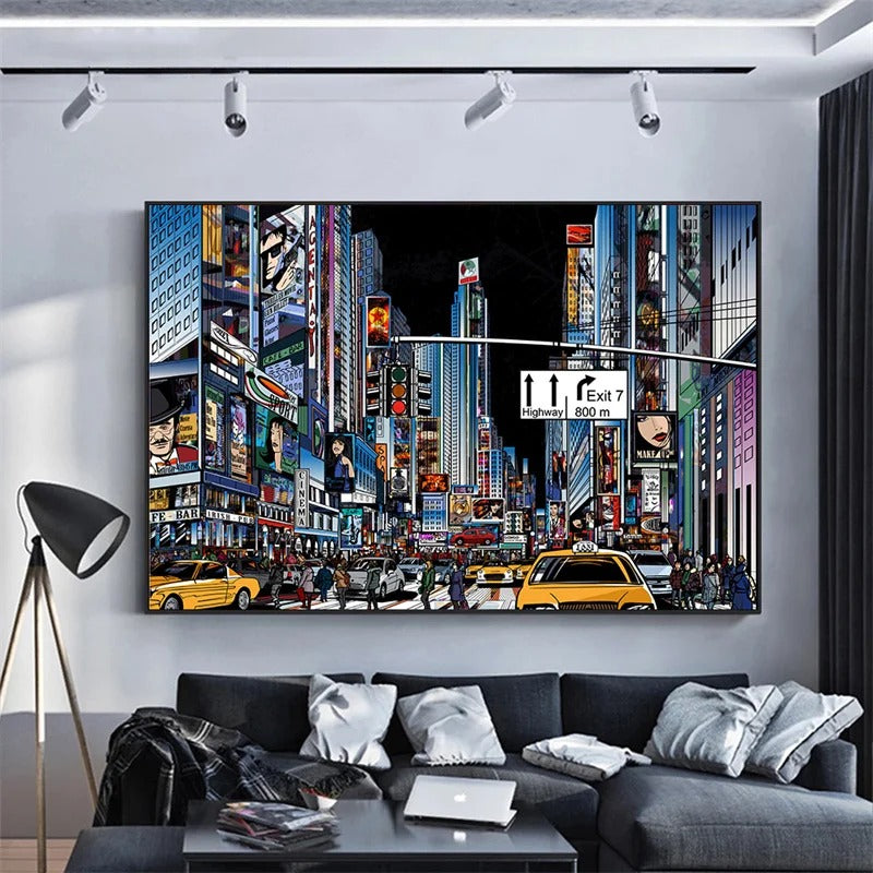 Tableau Ville Pop Art