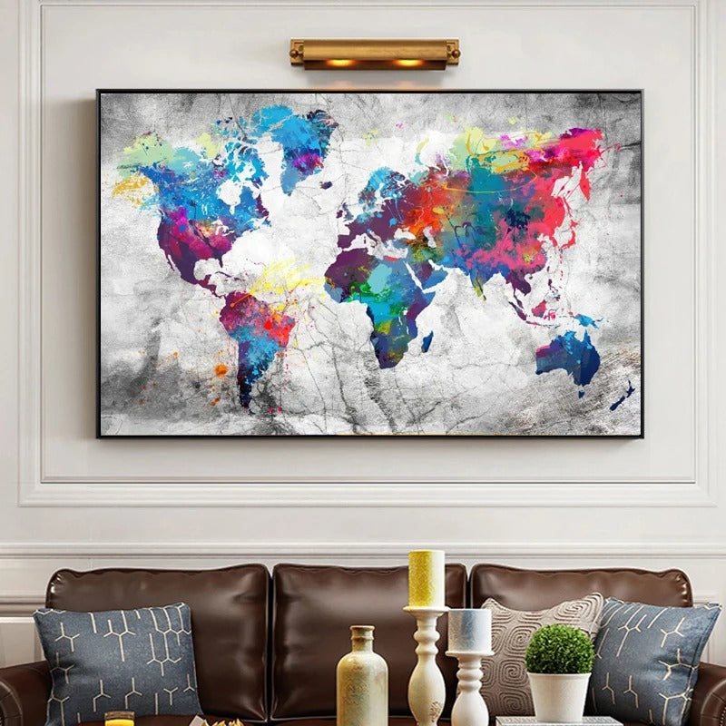 Tableau Carte Du Monde Coloré