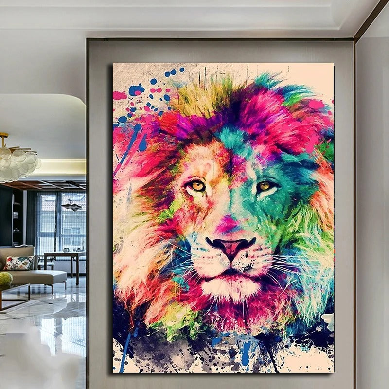 Tableau Lion Coloré