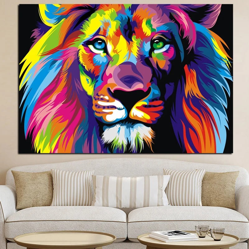 Tableau Lion Pop Art