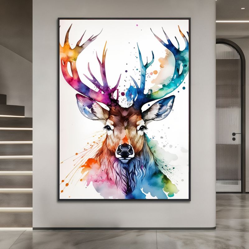 Tableau Cerf Coloré