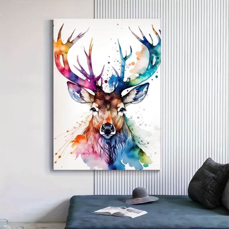 Tableau Cerf Coloré