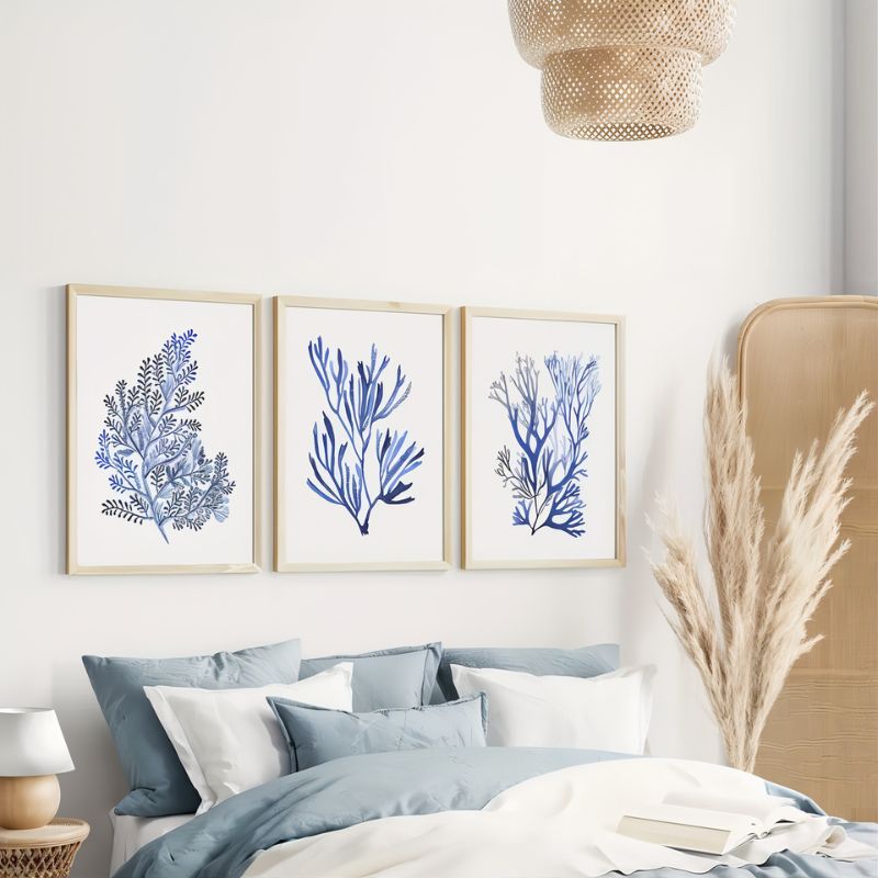 Tableau corail bleu