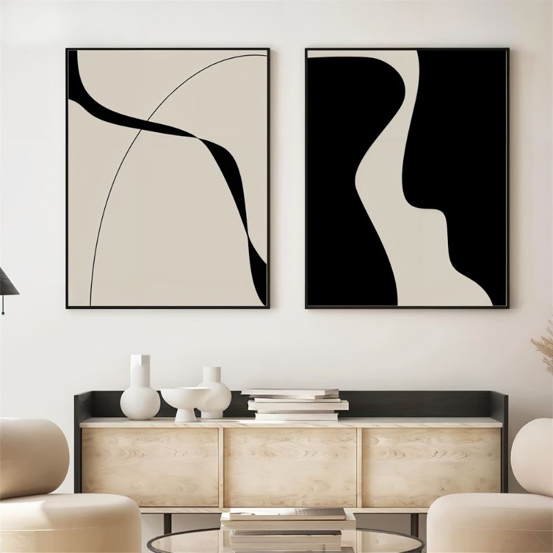 Tableau minimaliste noir et blanc