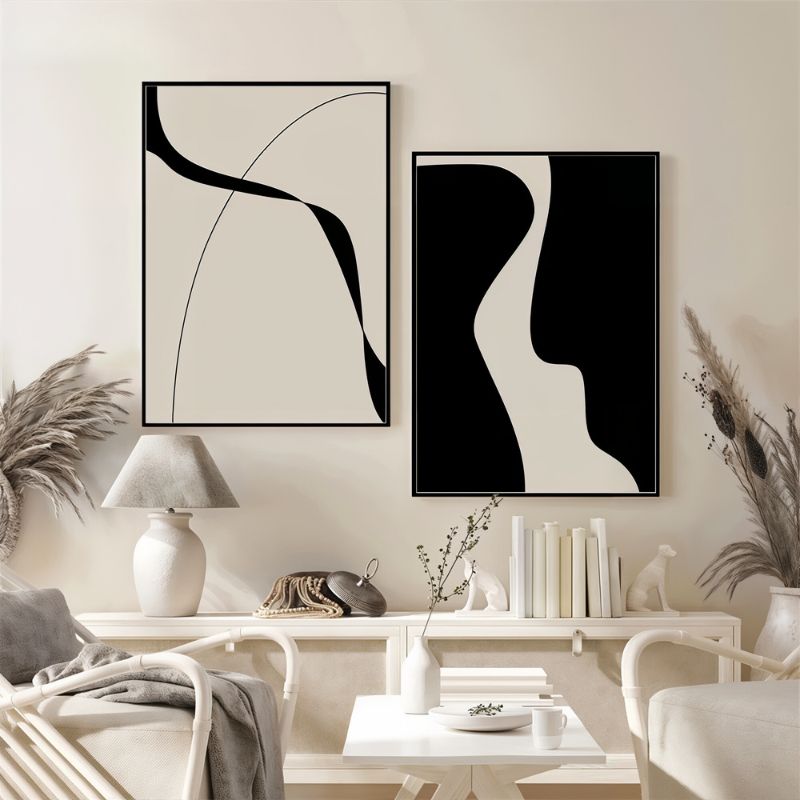 Tableau minimaliste noir et blanc