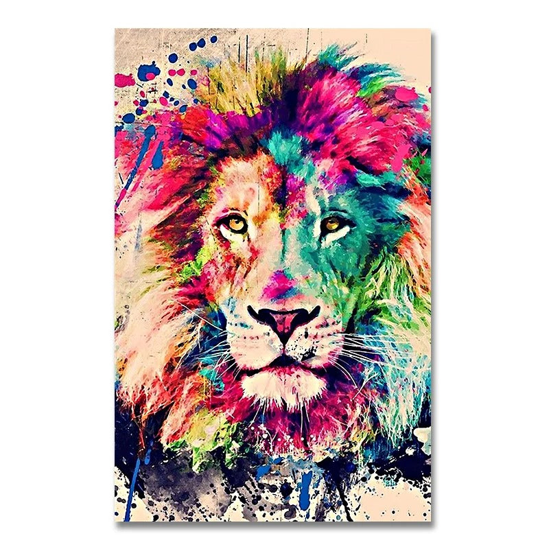 Tableau Lion Coloré