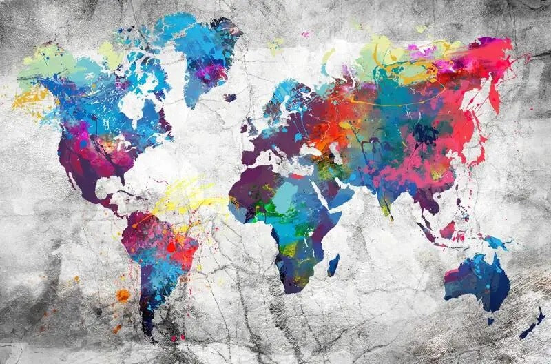 Tableau Carte Du Monde Coloré