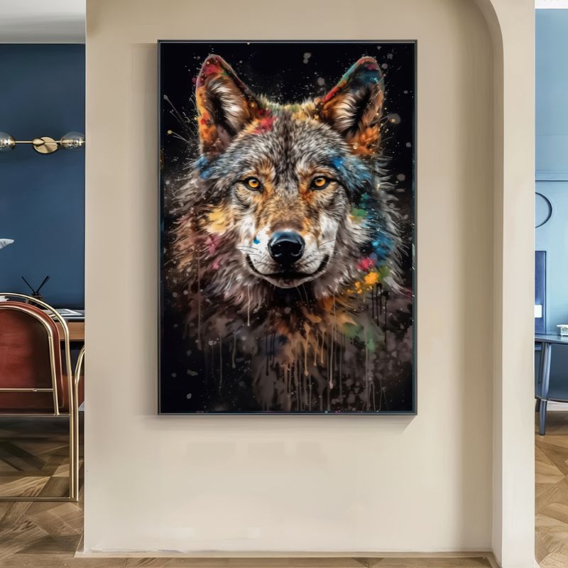 Tableau Loup Coloré