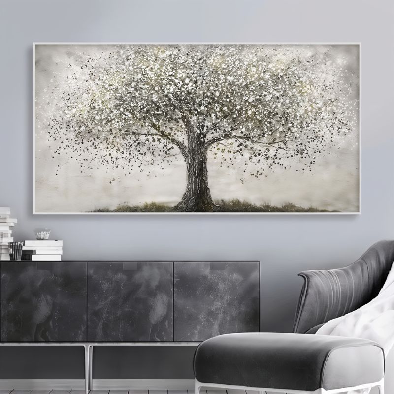 Tableau Arbre de Vie Noir et Blanc