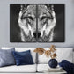 Tableau Loup Noir et Blanc