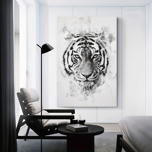 Tableau Tigre Noir et Blanc