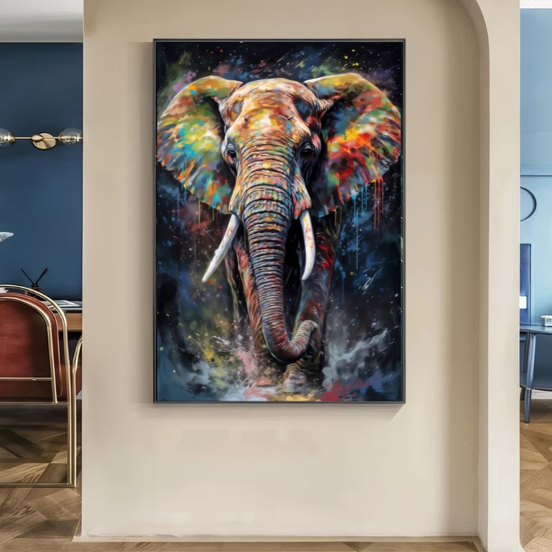 Tableau Elephant Colore