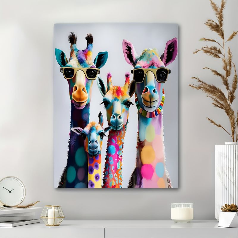 Tableau Girafe Pop Art cadre