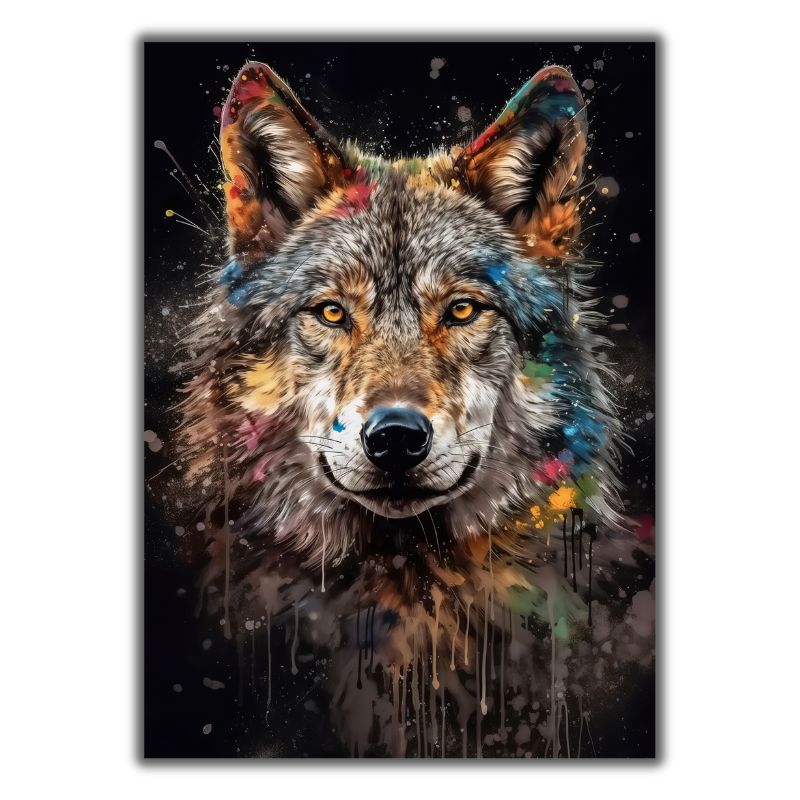 Tableau Loup Couleurs toile