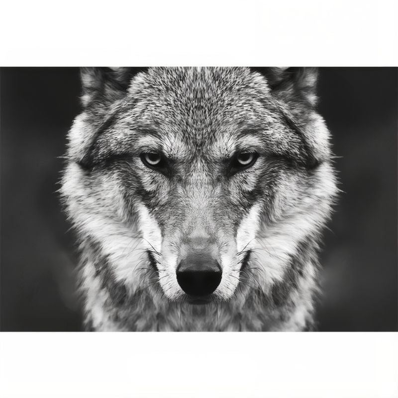 Tableau Loup Noir et Blanc