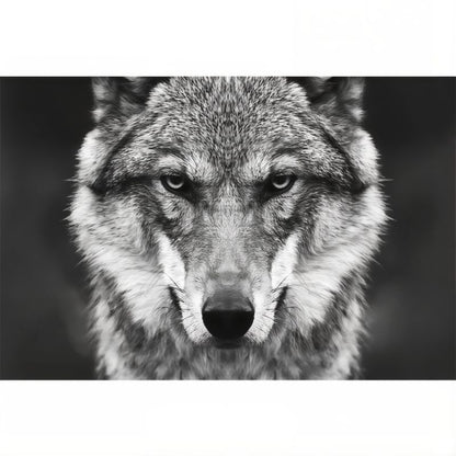 Tableau Loup Noir et Blanc