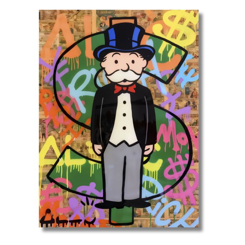 Tableau Street Art Monopoly mur