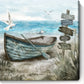 Tableau barque sur le plage toile