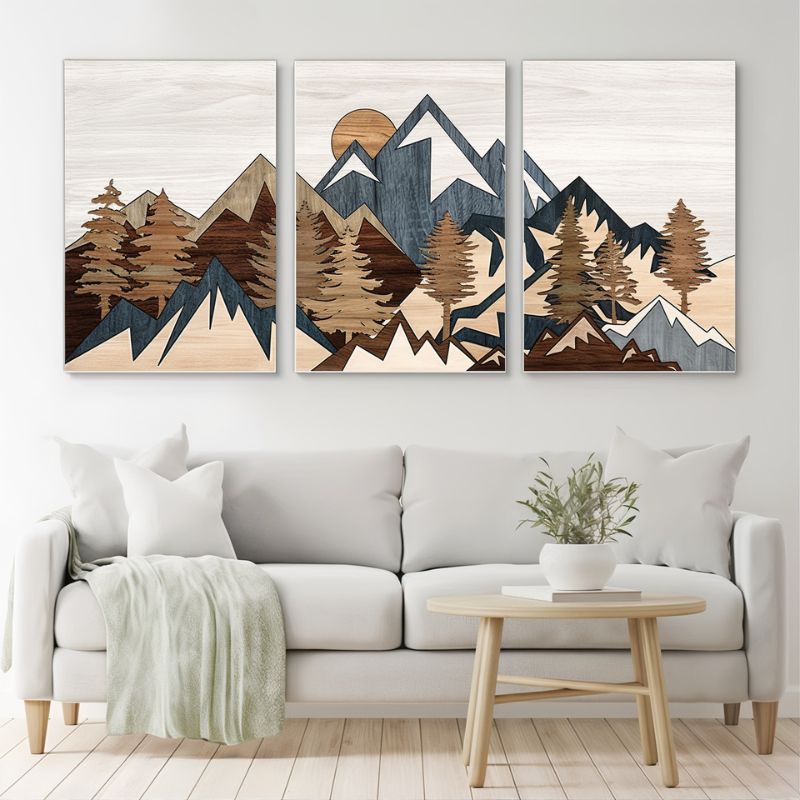 Tableau montagne moderne cadre