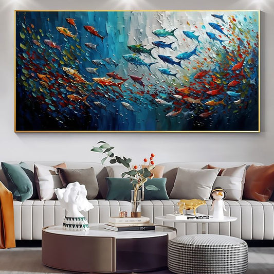 Tableau banc de poissons