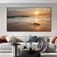 Tableau coucher de soleil montagne