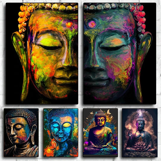 tableau Bouddha Coloré