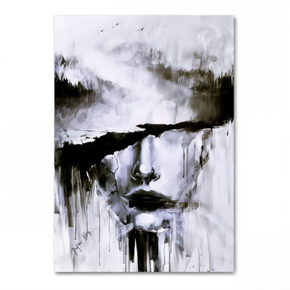 Tableau Abstrait Noir et Blanc