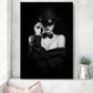 Tableau Femme Chapeau Noir