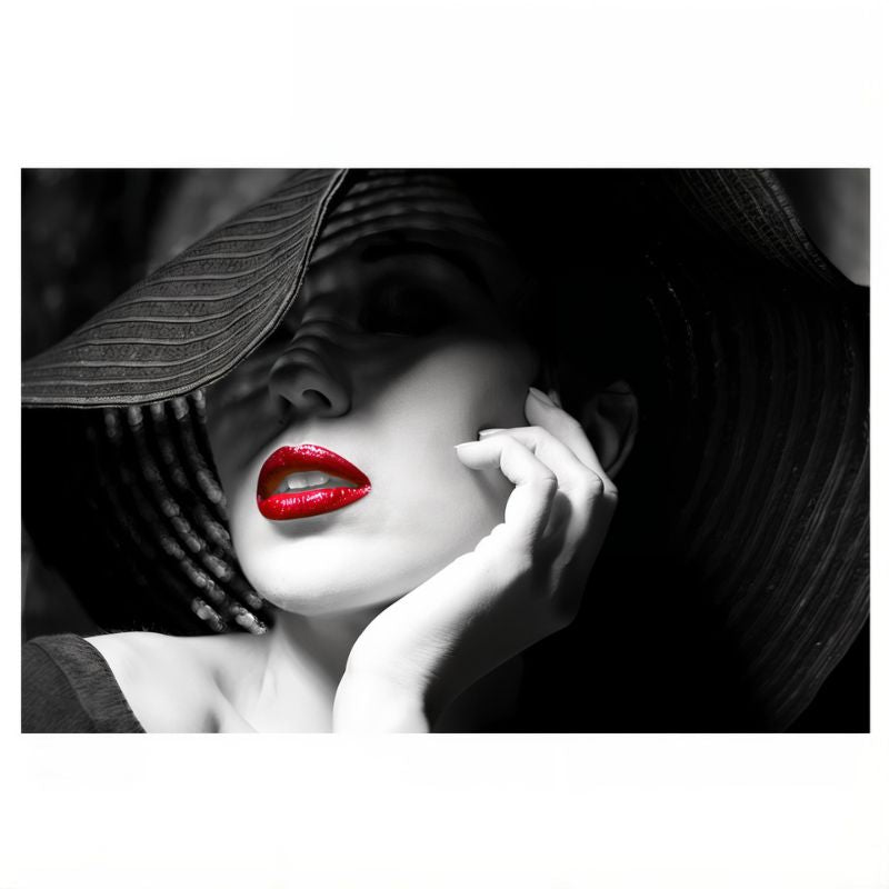 Tableau Femme Chapeau Noir