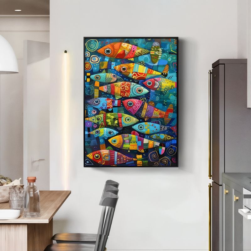 Tableau Poisson Colore salon