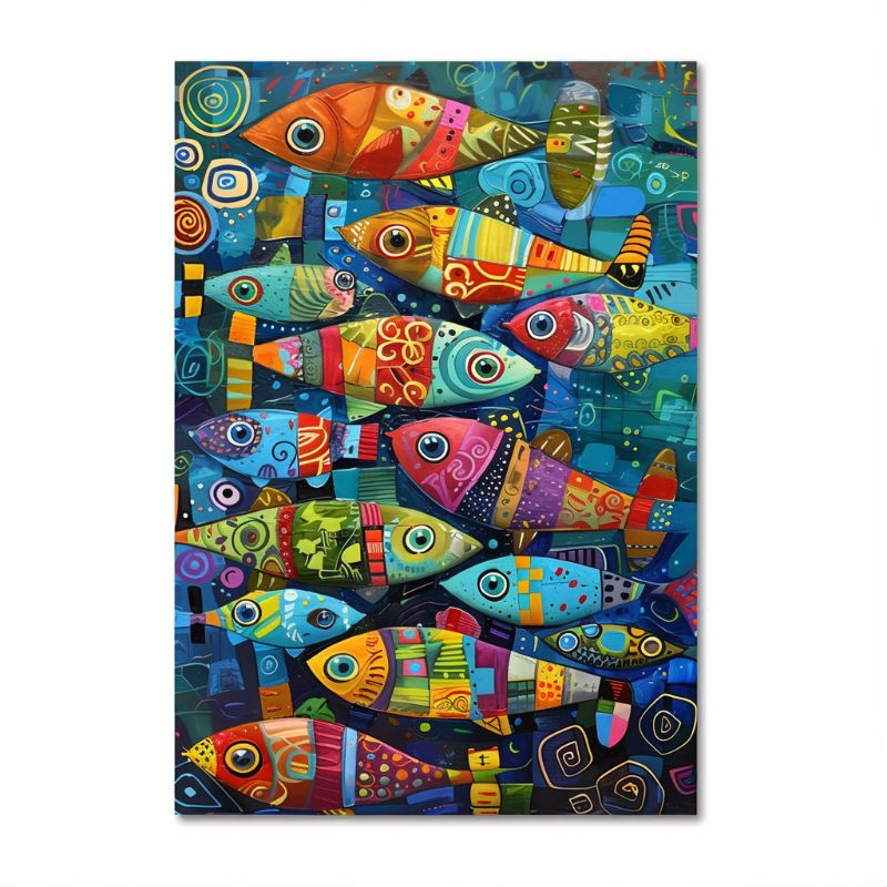 Tableau Poisson Colore toile