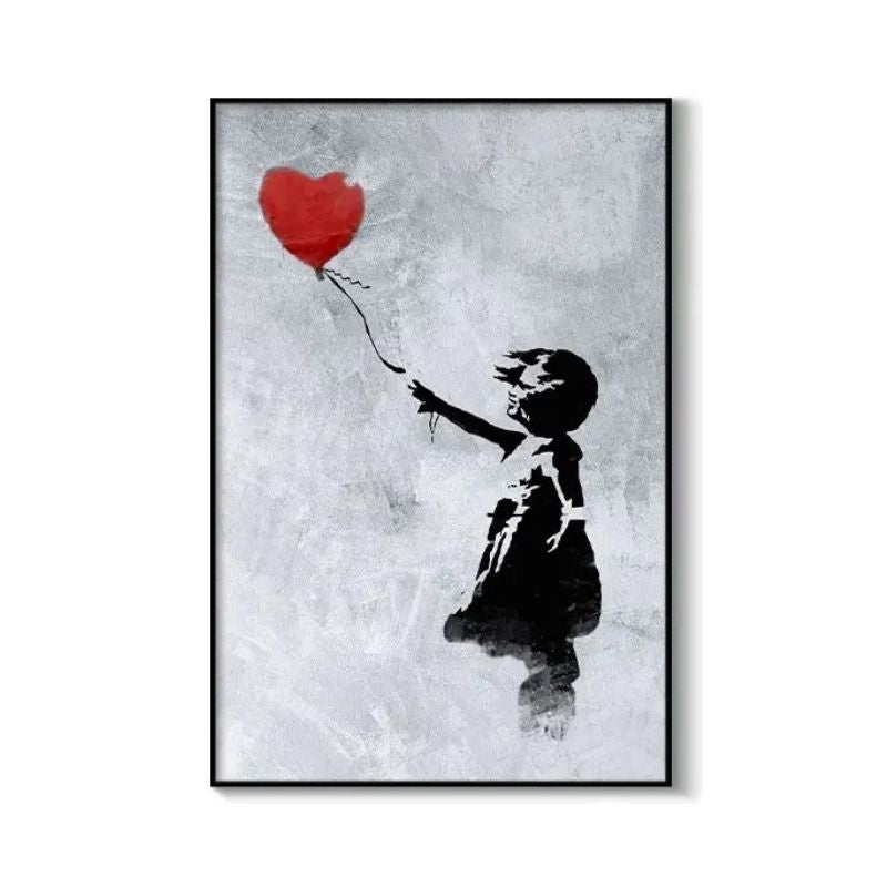 Tableau Street Art Ballon Rouge toile