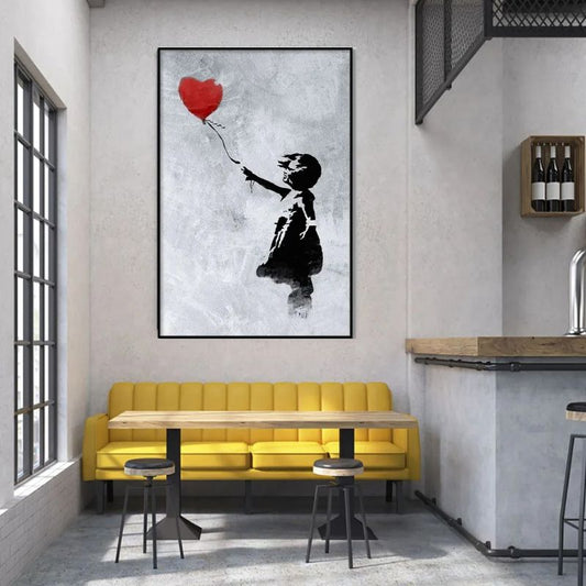 Tableau Street Art Ballon Rouge