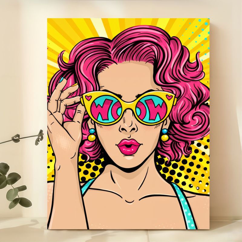 Tableau Visage Femme Pop Art