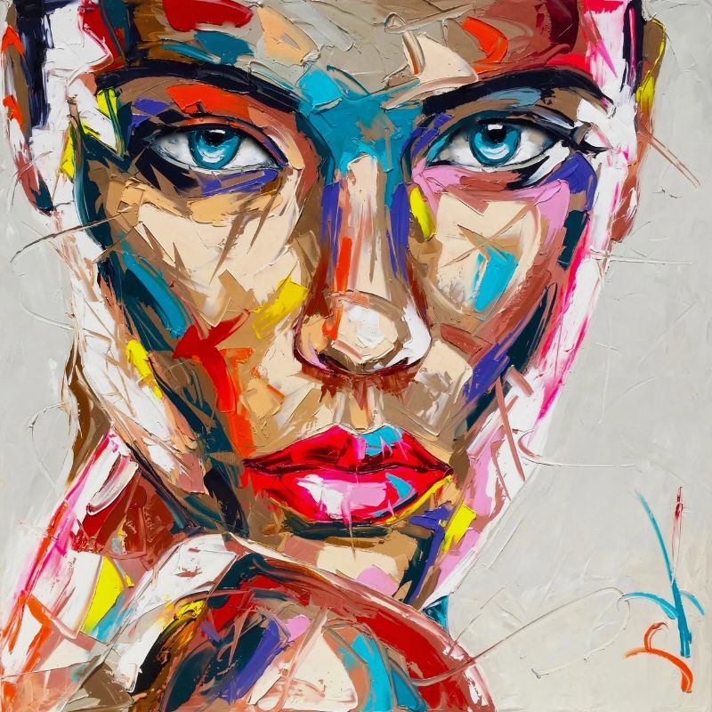 Tableau Visage Femme Coloré